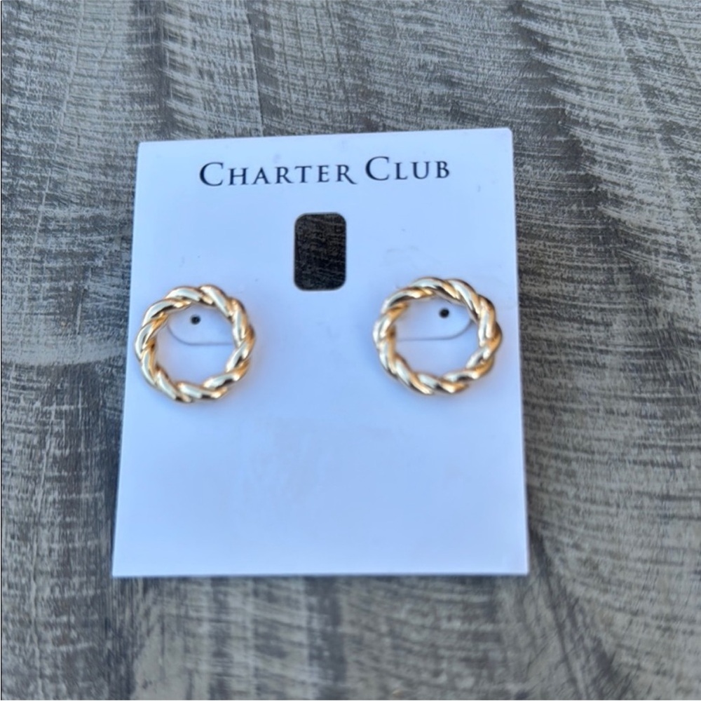 Macy's Gold Twisted Hoop Earrings